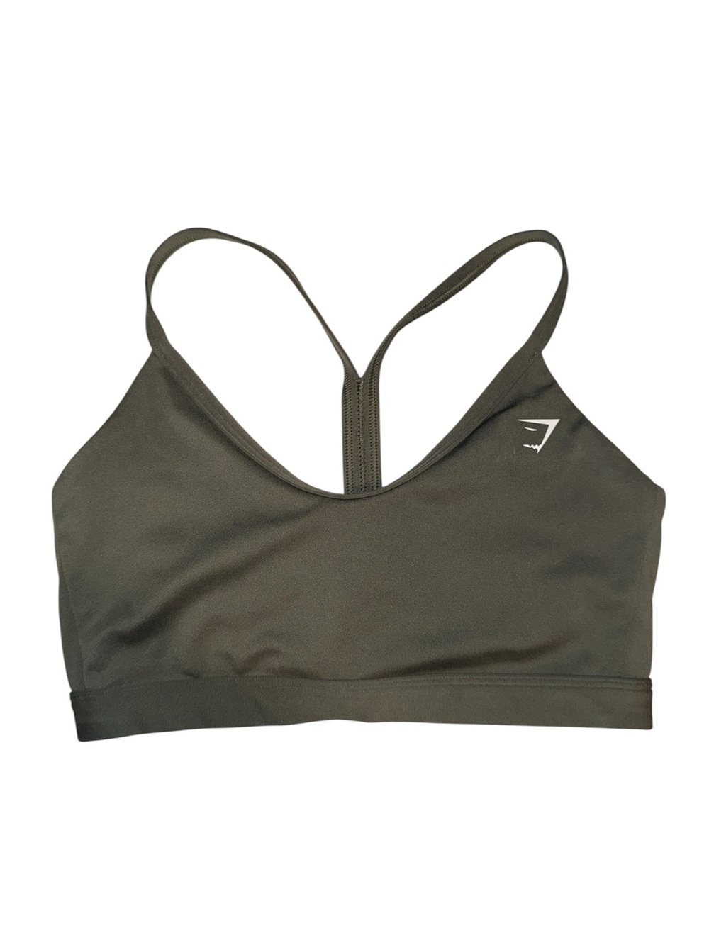 Gymshark v-neck Sports Bra olive green workout gym small